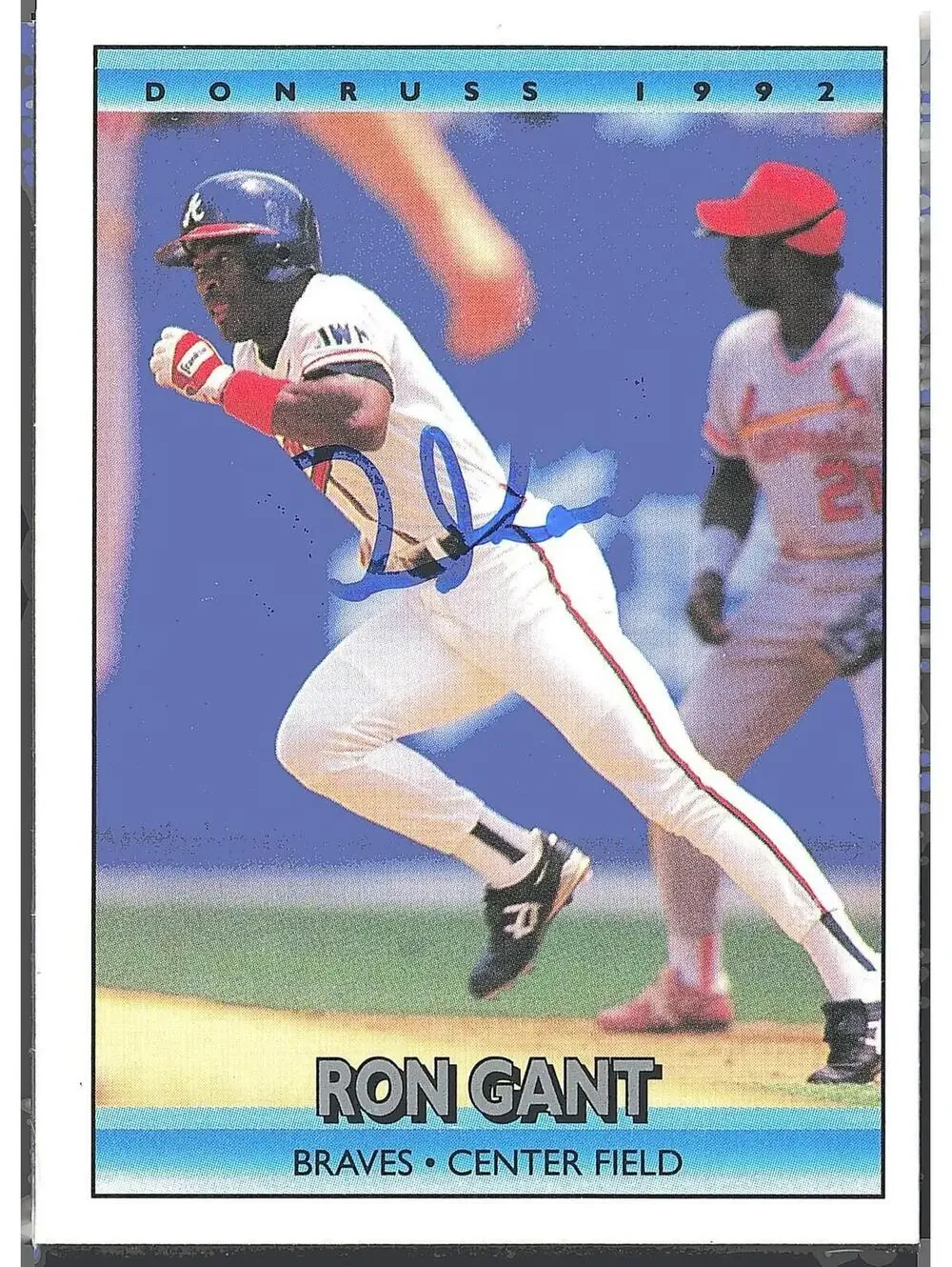1992 Donruss #284 Ron Gant HAND SIGNED